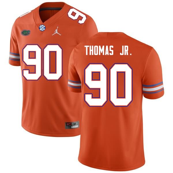 Men's NCAA Florida Gators Chris Thomas Jr. #90 Stitched Authentic Nike Orange College Football Jersey CQJ2865LC